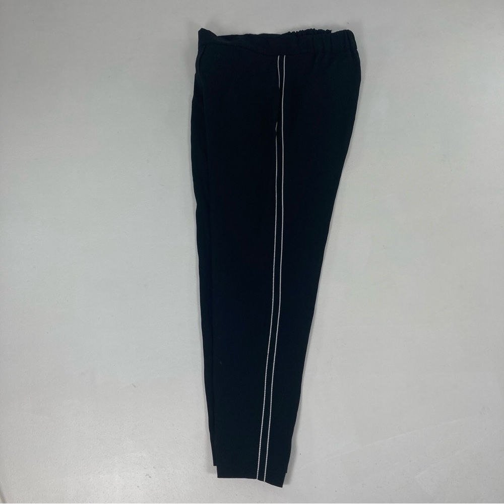 Aritzia Babaton Conan Black Side Stripe High Rise Cropped Pants Size 2 Pull On - Picture 6 of 16